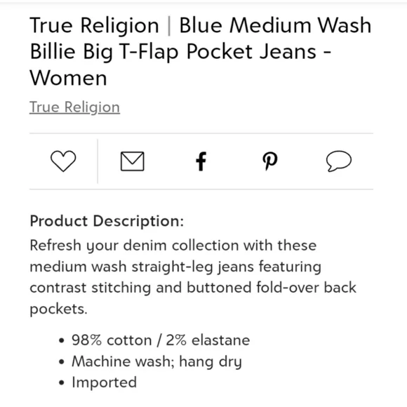 True Religion Billie Bootcut Jeans Medium Wash – Y2K Western - Picture 7 of 11